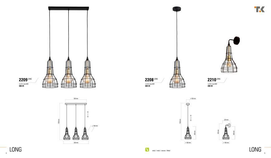 Підвісний світильник TK Lighting 2209 LONG 2209 фото