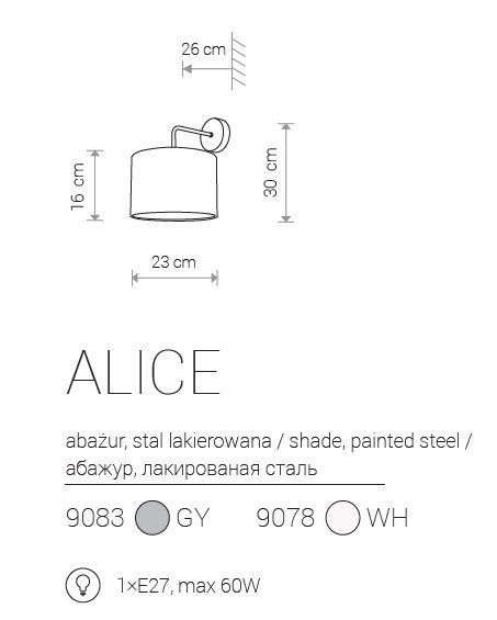 Бра Nowodvorski 9083 ALICE 9083 фото