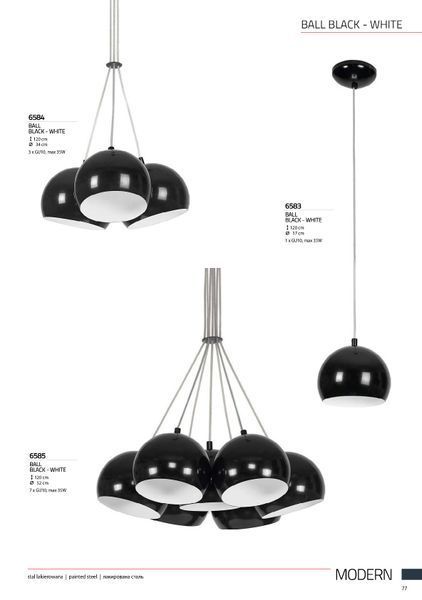 Підвісний світильник Nowodvorski 6583 BALL BLACK-WHITE 6583 фото