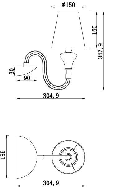 Бра Zuma Line CHANDELIER MB2070-1BL MB2070-1BL фото