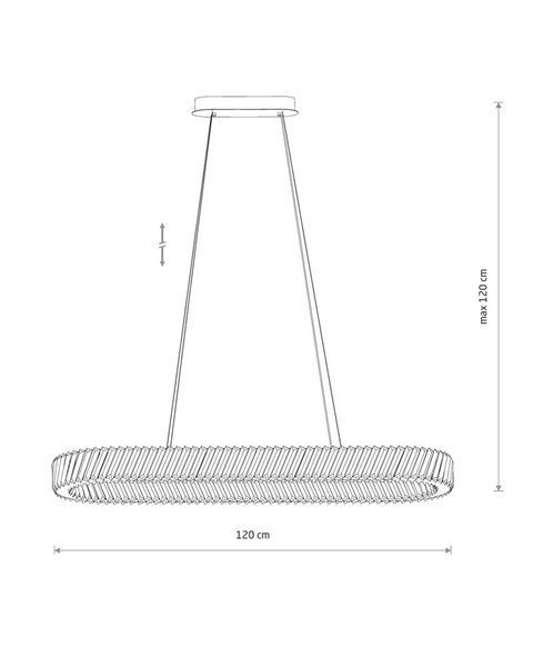 Підвісний світильник, люстра Nowodvorski 11707 Luxora Oval LED 1x40W 3000K 3600Lm IP20 хром 11707 фото