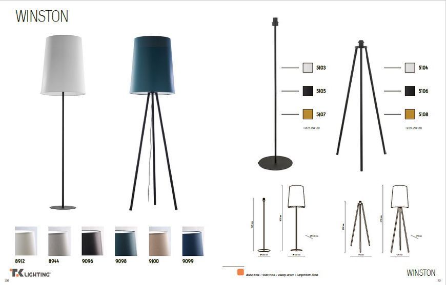 Абажур торшера TK Lighting WINSTON AB9098 9098 фото