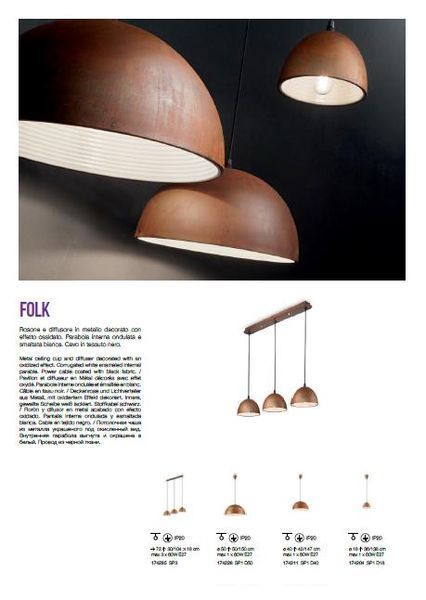 Подвесной светильник Ideal Lux 174235 FOLK 174235 фото