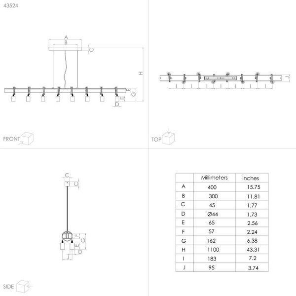 Підвісний світильник EGLO 43524 TOWNSHEND 4 43524 фото