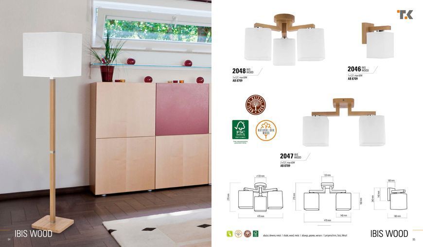 Люстра TK Lighting 2048 IBIS WOOD 2048 фото