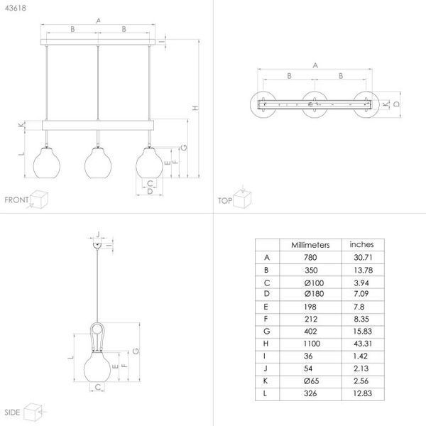 Подвесной светильник EGLO 43618 RODING 43618 фото