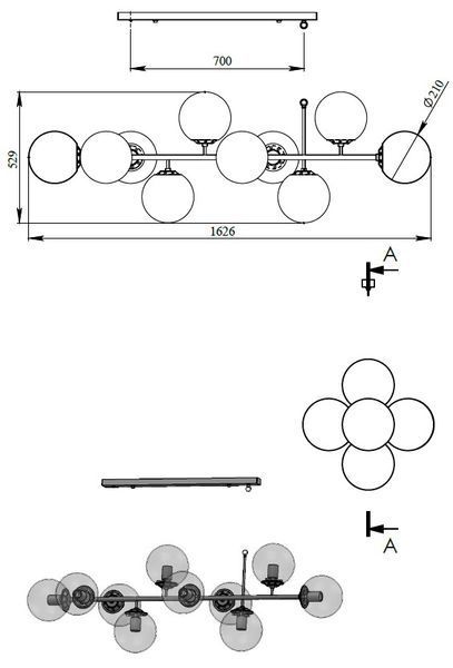 Підвісний світильник Pikart 25268-1 BB2 25268-1 фото