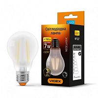 Світлодіодна лампа Videx Filament A60FMD 7W E27 4100K 220V диммируемая