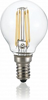 Лампа Ideal Lux 101200 LED CLASSIC E14 4W SFERA TRASPARENTE 3000K
