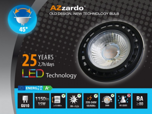 Лампа Azzardo LED 15W ES111 BK DIMM 4300 LL210151 (AZ1876) фото 2