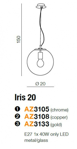 Підвісний світильник Azzardo IRIS AZ3133 фото 2