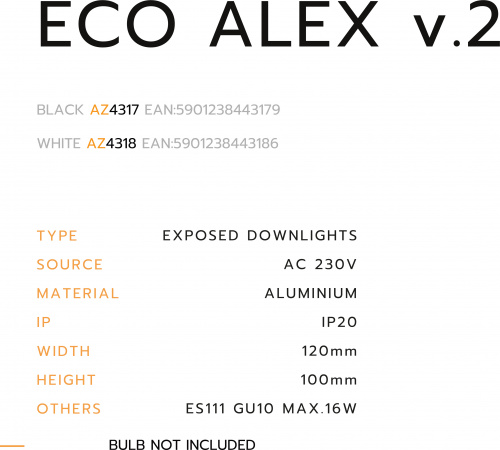 Точковий світильник Azzardo ECO ALEX V2 white AZ4318 фото 2